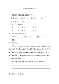 2020-2021学年第二单元8* 蝴蝶的家同步训练题