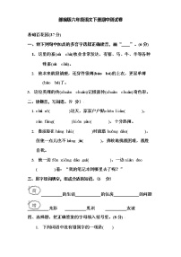 部编版六年级下册语文期中检测卷及答案