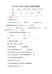 部编版语文六年级上册期中试卷—11