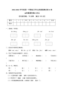 2020-2021学年第二单元单元综合与测试精品达标测试