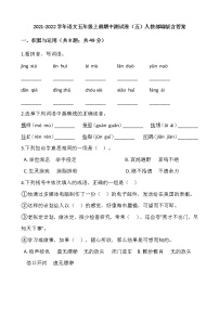 2021-2022学年语文五年级上册期中测试卷（五）人教部编版含答案