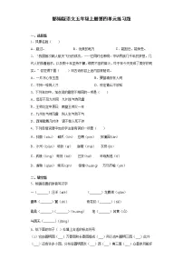 小学语文人教部编版五年级上册第四单元单元综合与测试练习题