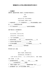 部编版语文五年级上期末诗歌鉴赏专项复习