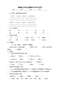 部编版五年级上册期末考试语文试卷（A卷含答案）