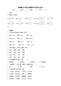 部编版五年级上册期中考试语文试卷（B卷含答案）