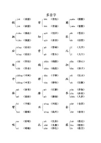 2021年部编版小学语文3年级上册期末复习《课本内多音字汇总》 学案