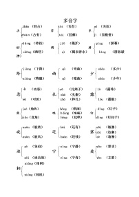 2021年部编版小学语文4年级上册期末复习《课本内多音字汇总》学案