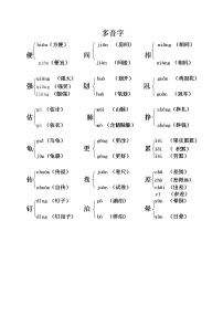 2021年部编版小学语文5年级上册期末复习《课本内多音字汇总》 学案