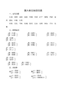 部编版语文六年级上册  第六单元知识归类