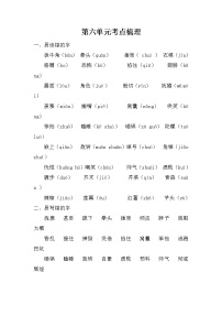 2021年部编版小学语文4年级上册第6单元期末复习知识笔记（含答案）