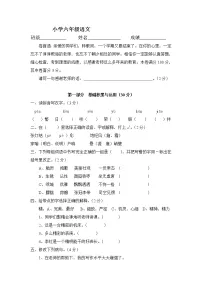 小学六年级语文下册期末综合练习题