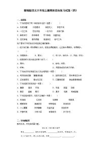 部编版语文六年级上册期末综合复习试题（四）