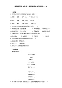 部编版语文六年级上册期末综合复习试题（七）