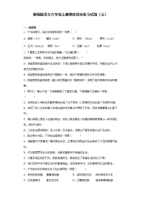 部编版语文六年级上册期末综合复习试题（五）