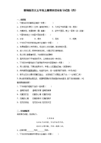 部编版语文五年级上册期末综合复习试题（四）