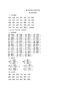 人教部编版语文四年级上册  第一单元知识归类