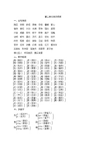 人教部编版语文四年级上册  第二单元知识归类