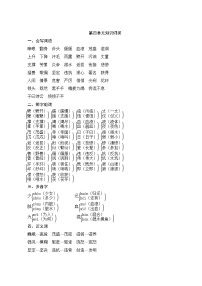 人教部编版语文四年级上册  第四单元知识归类