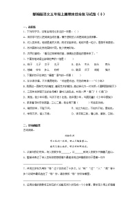 部编版语文五年级上册期末综合复习试题（十）