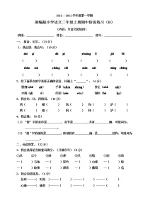 部编版小学语文二年级上册期中阶段练习（B）