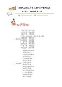 部编版语文五年级上册期末学霸测试第八单元思维导图+复习试题