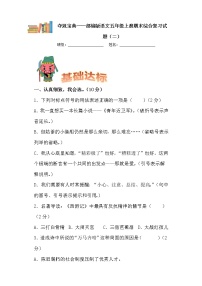 学霸夺冠宝典——部编版语文五年级上册期末综合复习试题（二）