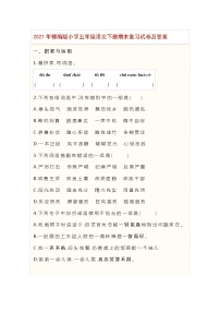 统编版2021年 小学五年级语文下册期末复习试卷及答案