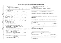 统编版内蒙古巴彦淖尔2020-20121学年第二学期六年级语文期中试题（无答案）