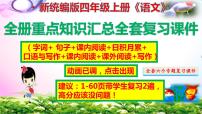 【最新版统编】部编人教版四年级上册语文期末总复习全套专题PPT课件(动画点击出现)