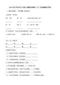 2021-2022学年语文六年级上册期末检测卷（八）人教部编版含答案