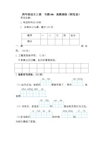 【期末专项】四年级上册语文 专题09 真题演练（含答案）部编版