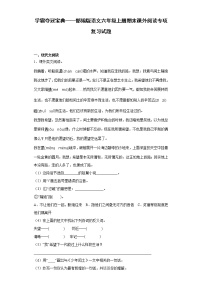 学霸夺冠宝典——部编版语文六年级上册期末课外阅读专项复习试题