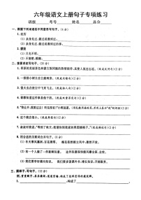 小学语文部编版六年级上册期末句子专项练习（附参考答案）6