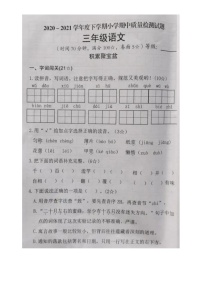 山东省临沂市河东区2020-2021学年第二学期三年级语文期中试题（图片版，无答案）