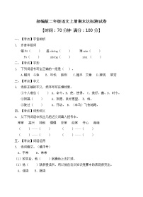 部编版二年级语文上册期末达标测试卷（含答案）(2)