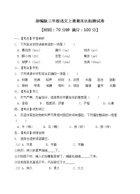 部编版三年级语文上册期末达标测试卷（含答案）(4)