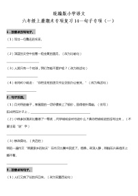 统编版小学语文六年级上册期末专项复习14—句子专项（一）（含答案）