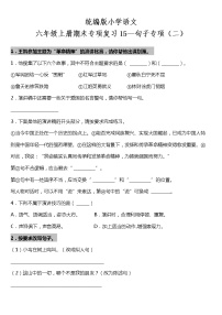 统编版小学语文六年级上册期末专项复习15—句子专项（二）（含答案）