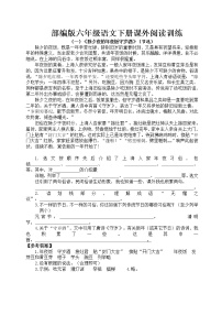 2021年部编版六年级语文下册课外阅读(含答案)练习题