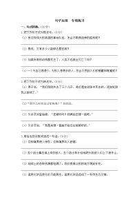 小学语文六年级上《句子》专项练习 部编版含答案