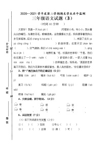 人教部编版语文三年级下册期末试卷3