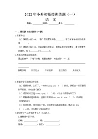 模拟测试卷01-2022年小升初语文衔接训练题（含答案）