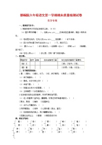 人教部编版六年级语文上册 第一学期期末考试复习质量综合检测试题测试卷 (26)