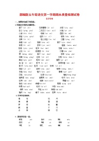 人教部编版五年级语文上册 第一学期期末考试复习质量综合检测试题测试卷 (42)