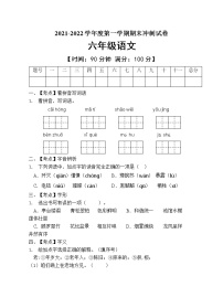 部编版六年级语文上册期末测试卷 (9)