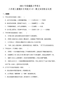 期末专项复习17—课文知识综合运用（试题）2021-2022学年语文六年级上册 统编版 含答案