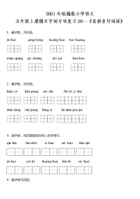 期末字词专项复习20—《看拼音写词语》(试题)2021-2022学年语文五年级上册 统编版 含答案