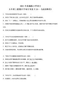 期末字词专项复习24—《成语辨析》（试题）2021-2022学年语文五年级上册 统编版 含答案