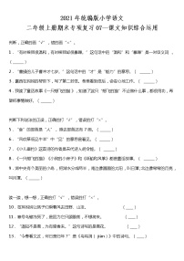 期末专项复习07—课文知识综合运用（试题）2021-2022学年语文二年级上册 统编版 含答案