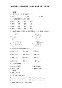 寒假作业——部编版语文三年级上册作业（十）（含答案）